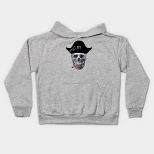 smiley skull With Black Hat Kids Hoodie